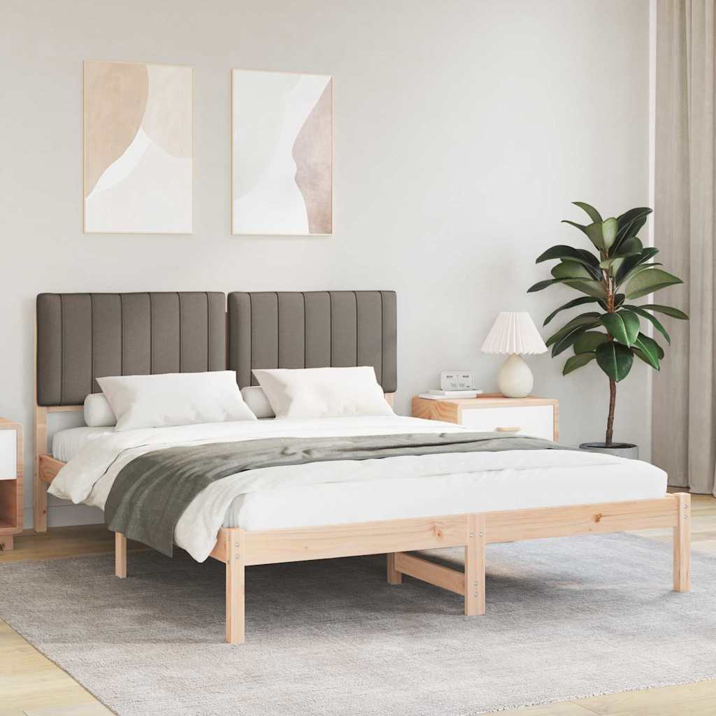 JUNG Vida Bettgestell mit gepolstertem Kopfteil Taupe 160 x 200 cm