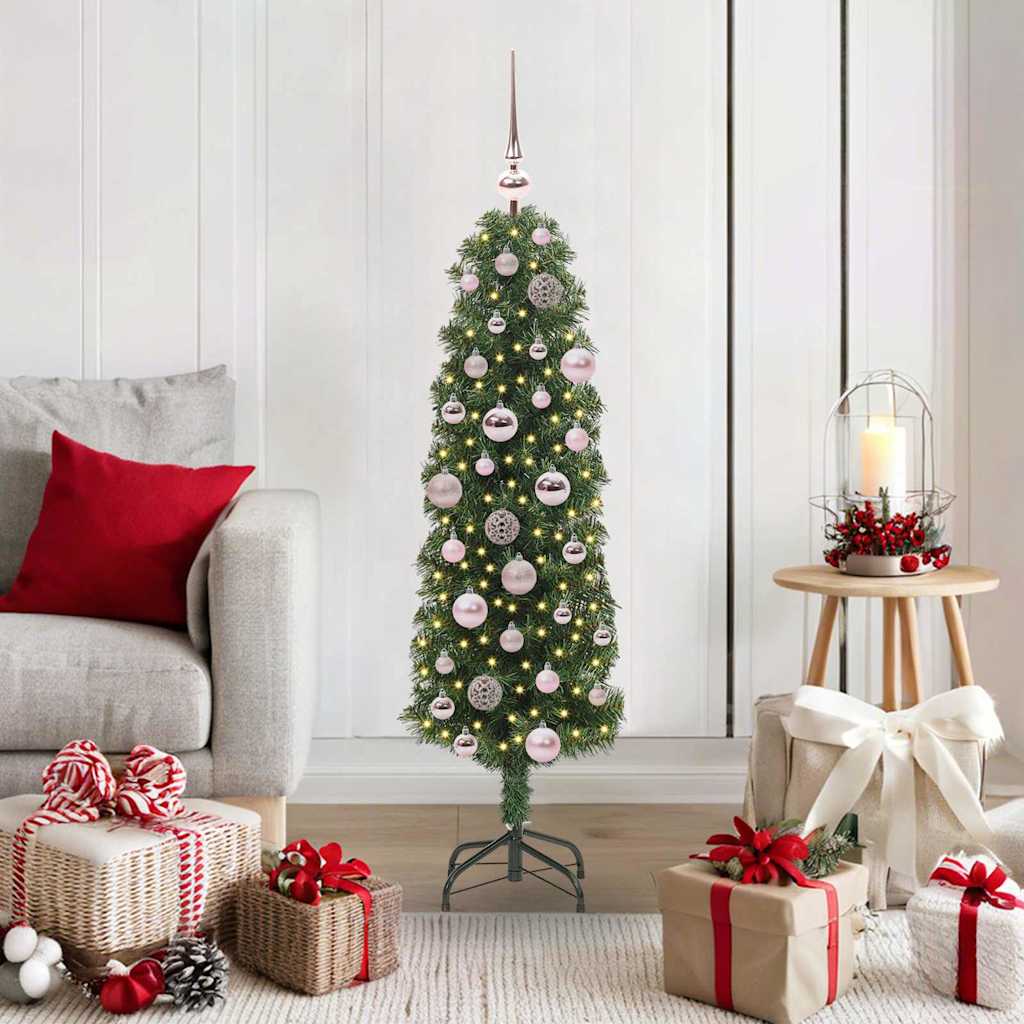 JUNG Vida Künstlicher Weihnachtsbaum mit 150 LEDs mit Ständer Grün 120 cm