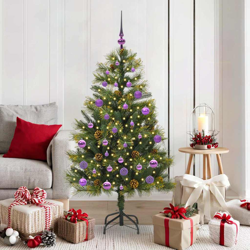 JUNG Vida Künstlicher klappbarer Weihnachtsbaum mit Tannenzapfen 150 cm