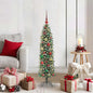JUNG Vida Künstlicher schlanker Weihnachtsbaum Grün und Weiß 120 cm