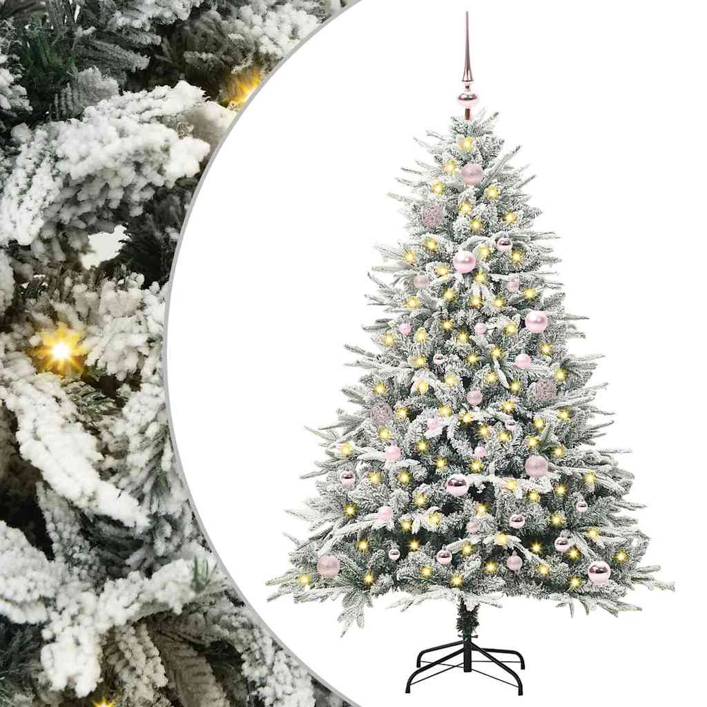 JUNG Vida Künstlicher vorbeleuchteter Weihnachtsbaum mit Kugelset Grün
