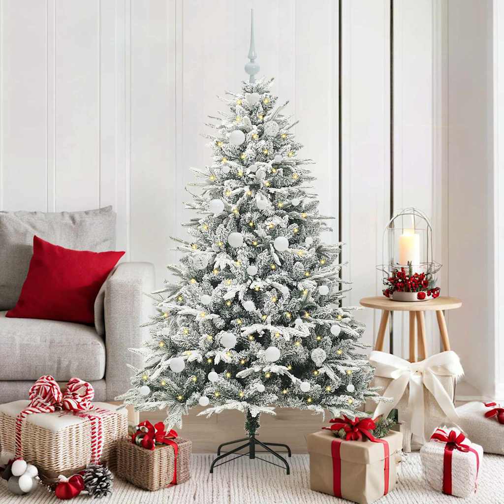 JUNG Vida Künstlicher vorbeleuchteter Weihnachtsbaum mit Kugelset Grün