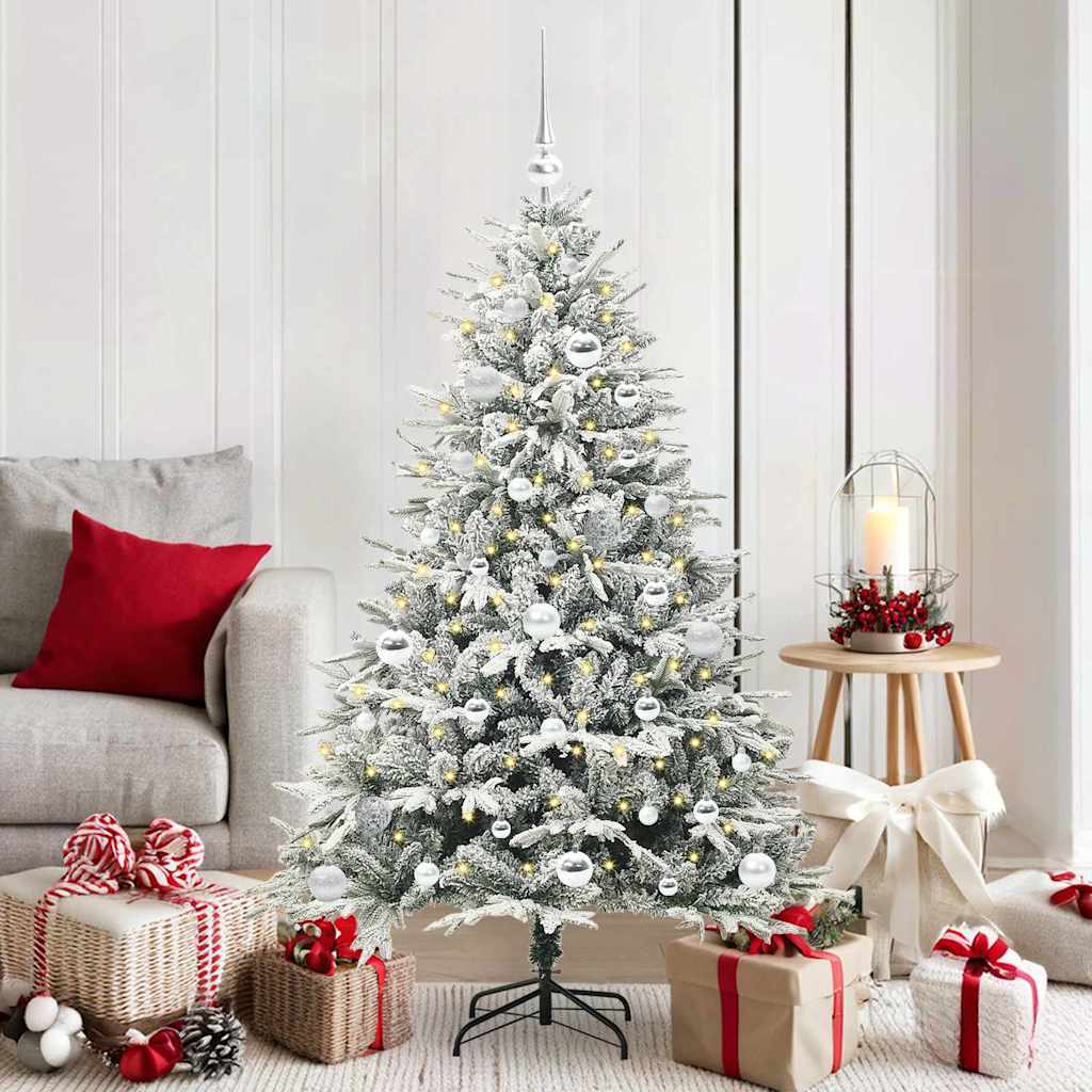 JUNG Vida Künstlicher vorbeleuchteter Weihnachtsbaum mit Kugelset Grün