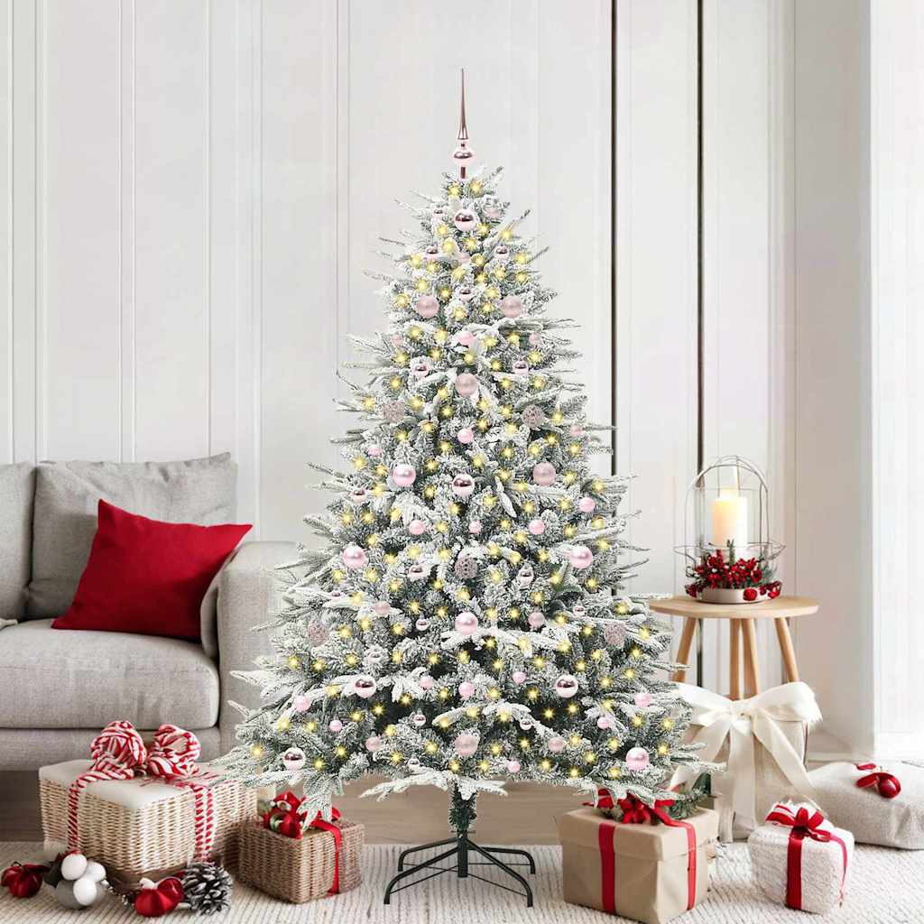 JUNG Vida Künstlicher vorbeleuchteter Weihnachtsbaum mit Kugelset Grün
