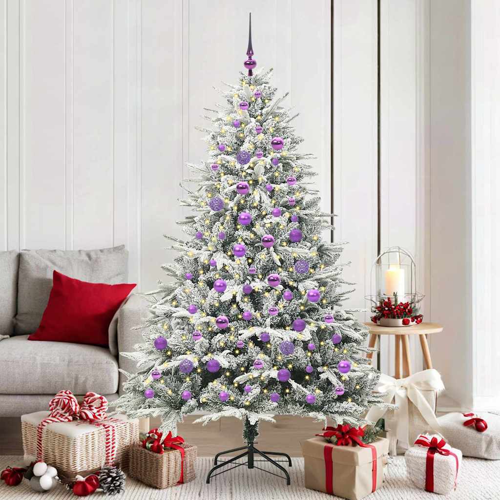 JUNG Vida Künstlicher vorbeleuchteter Weihnachtsbaum mit Kugelset Grün