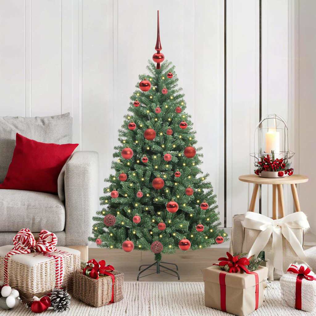 JUNG Vida Künstlicher klappbarer Weihnachtsbaum mit 150 LEDs Grün 120 cm