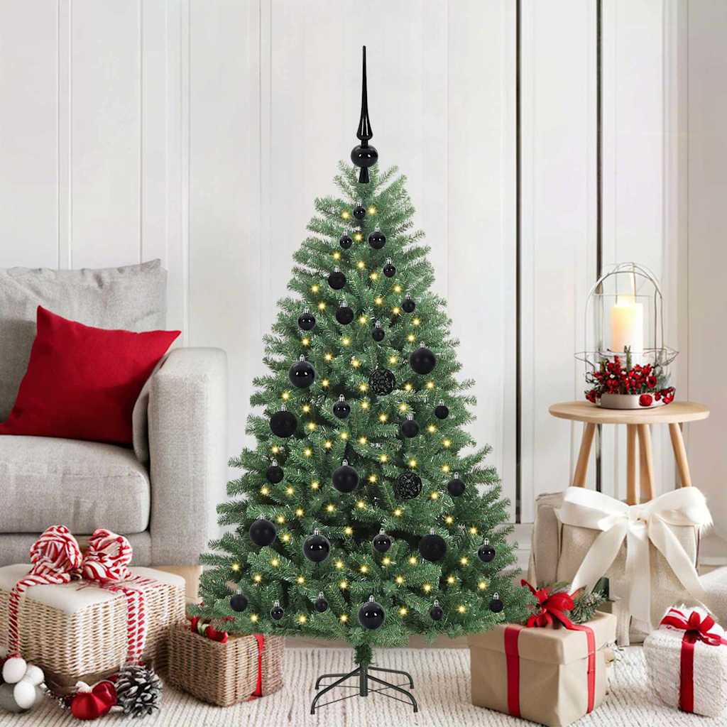JUNG Vida Künstlicher klappbarer Weihnachtsbaum mit 150 LEDs Grün 120 cm