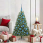 JUNG Vida Künstlicher klappbarer Weihnachtsbaum mit 150 LEDs Grün 120 cm
