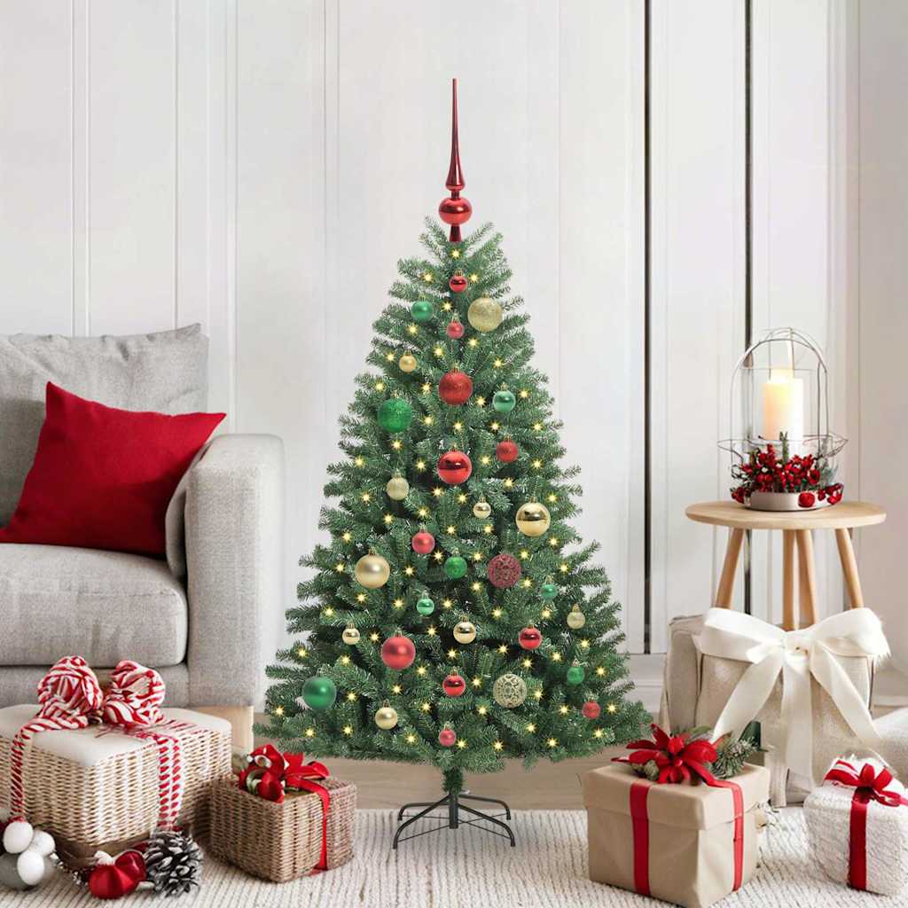 JUNG Vida Künstlicher klappbarer Weihnachtsbaum mit 150 LEDs Grün 120 cm