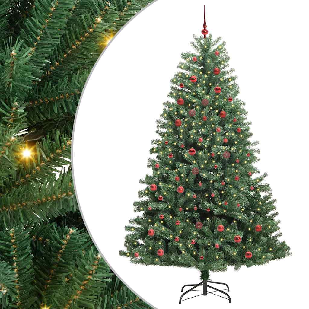 JUNG Vida Künstlicher klappbarer Weihnachtsbaum mit 300 LEDs Grün 210 cm
