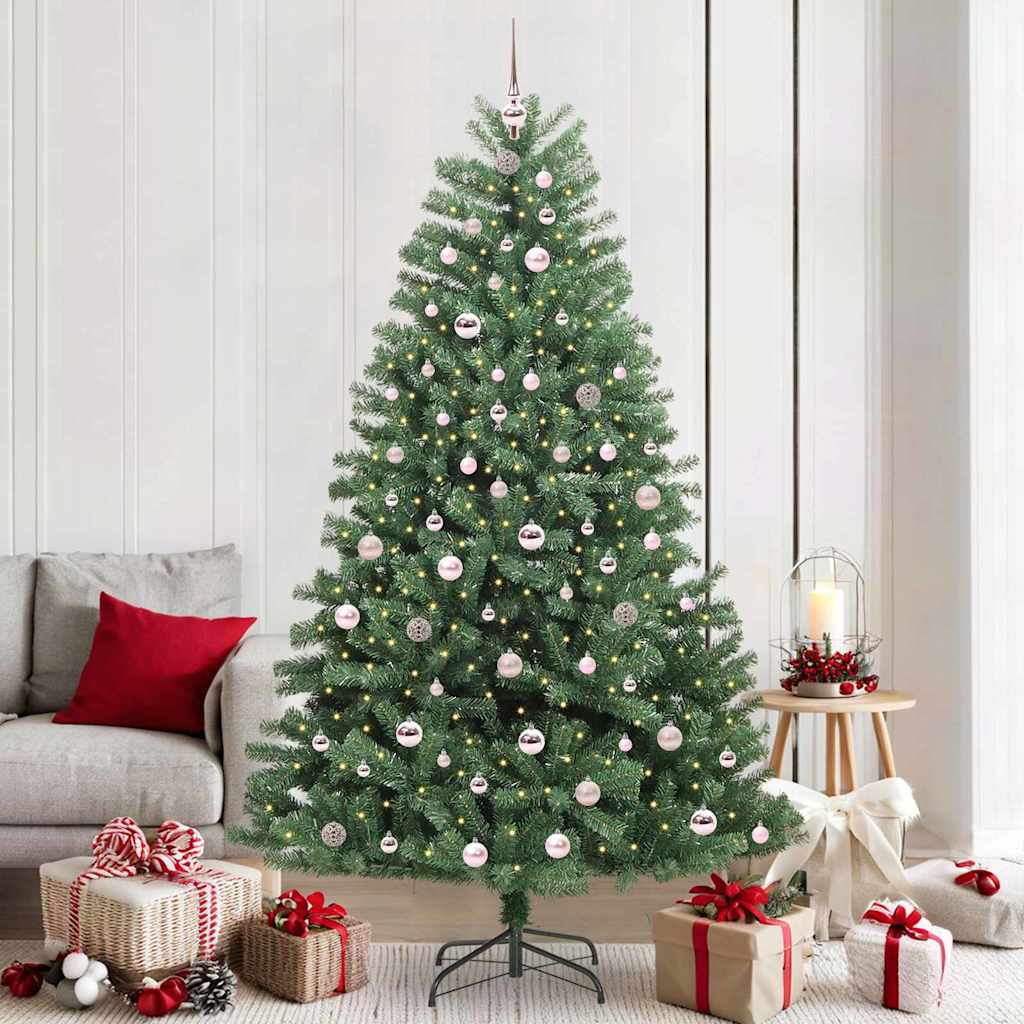 JUNG Vida Künstlicher klappbarer Weihnachtsbaum mit 300 LEDs Grün 210 cm