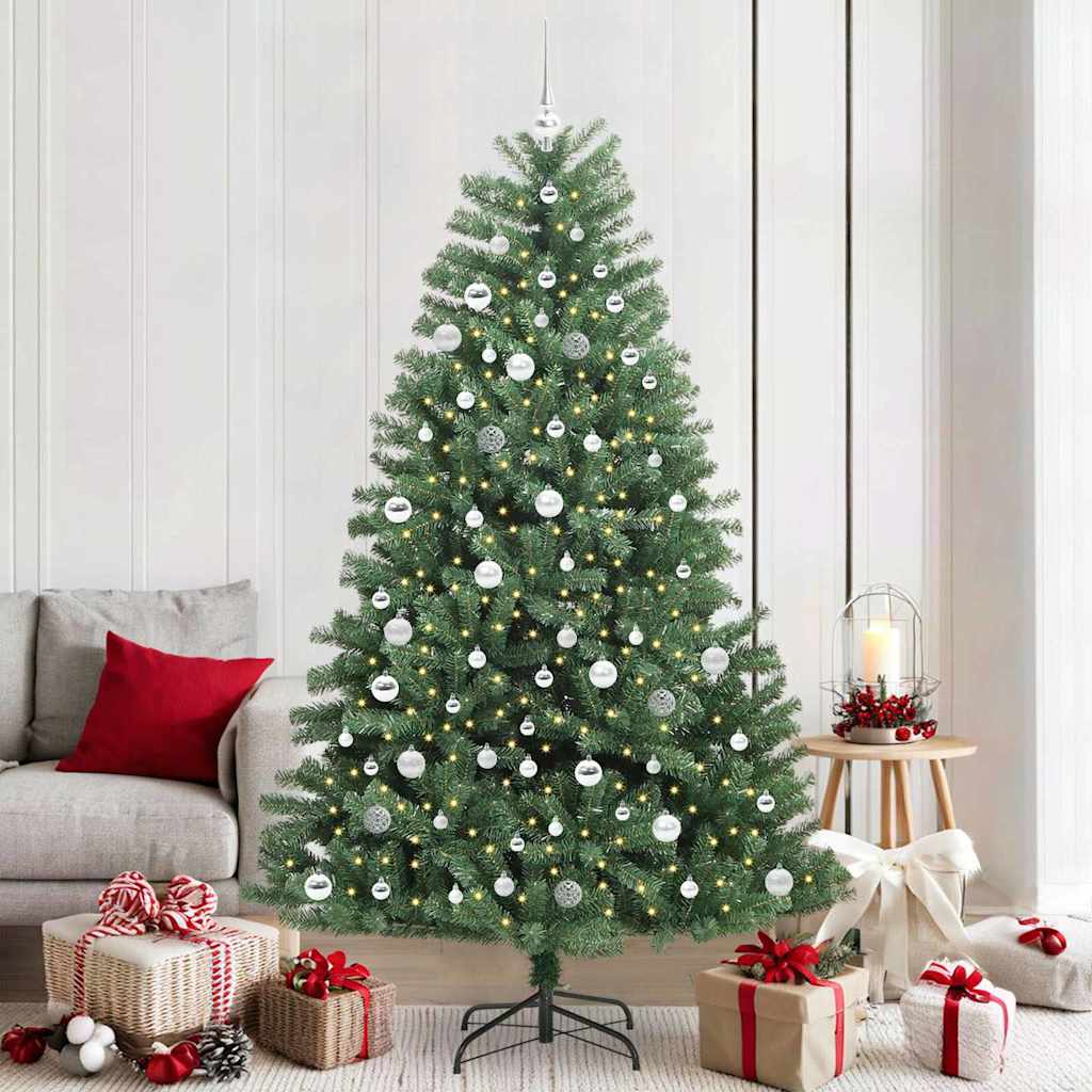 JUNG Vida Künstlicher klappbarer Weihnachtsbaum mit 300 LEDs Grün 210 cm