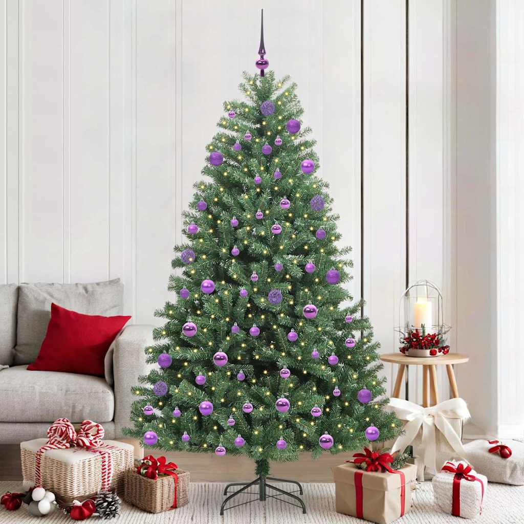JUNG Vida Künstlicher klappbarer Weihnachtsbaum mit 300 LEDs Grün 210 cm