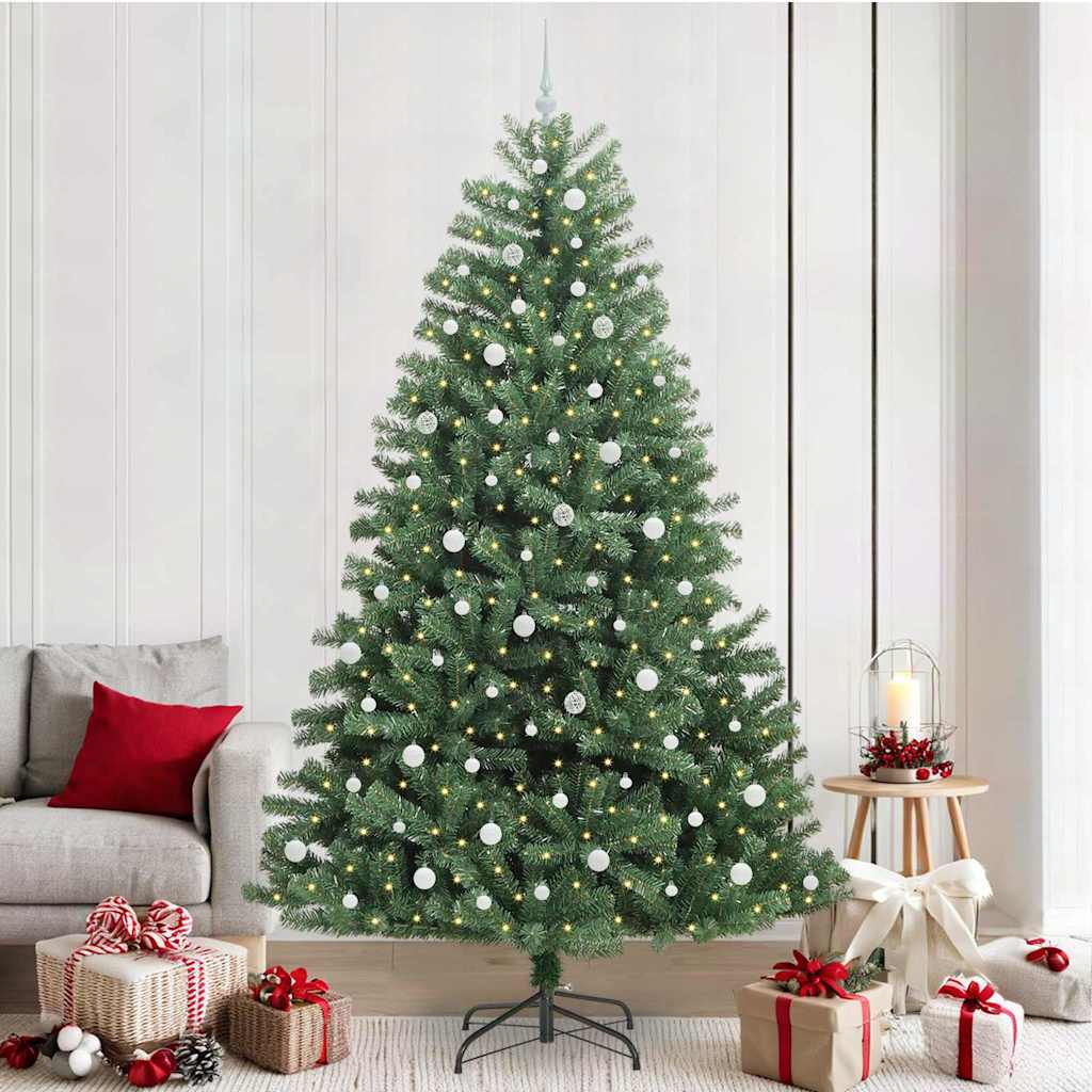JUNG Vida Künstlicher klappbarer Weihnachtsbaum mit 300 LEDs Grün 240 cm