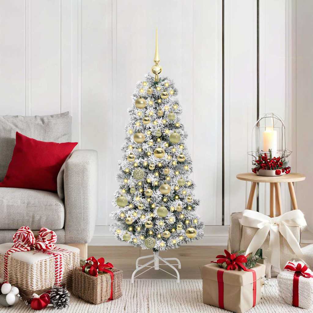 JUNG Vida Künstlicher klappbarer Weihnachtsbaum Grün und Weiß 120 cm