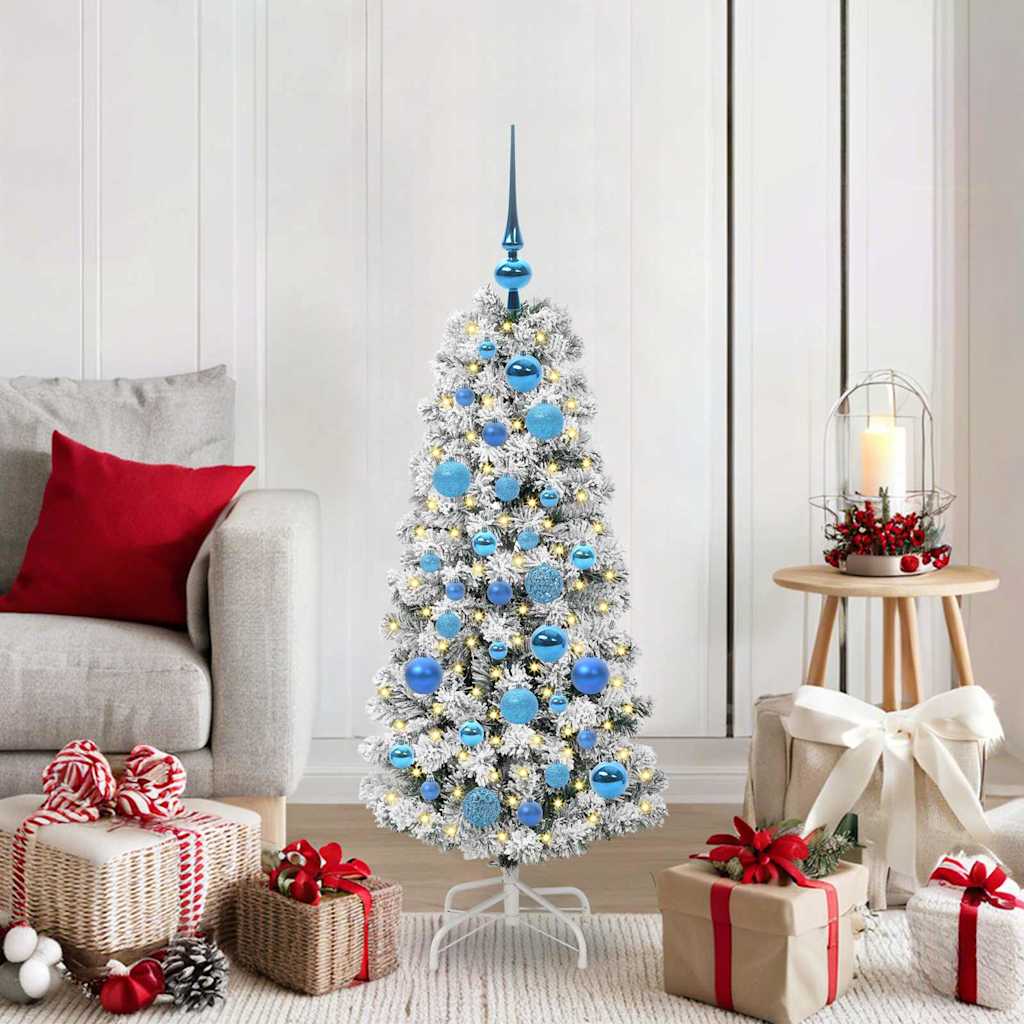 JUNG Vida Künstlicher klappbarer Weihnachtsbaum Grün und Weiß 120 cm