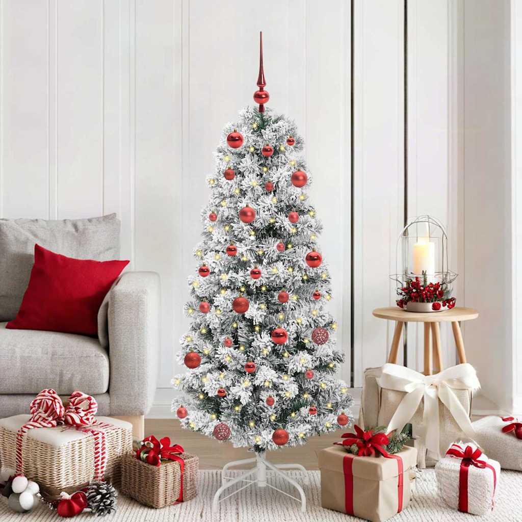 JUNG Vida Künstlicher klappbarer Weihnachtsbaum Grün und Weiß 150 cm