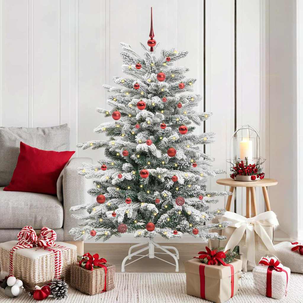 JUNG Vida Künstlicher klappbarer Weihnachtsbaum Weiß 150 cm PE und PVC