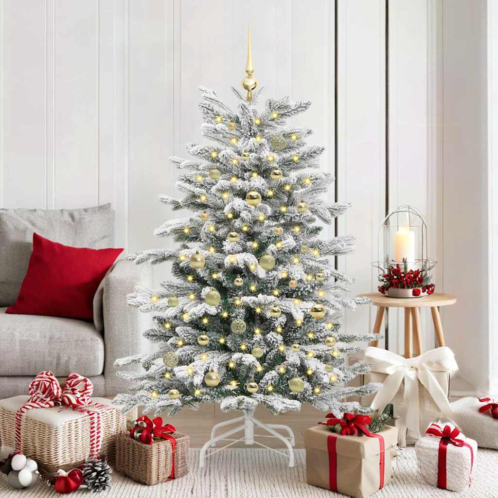 JUNG Vida Künstlicher klappbarer Weihnachtsbaum Weiß 150 cm PE und PVC