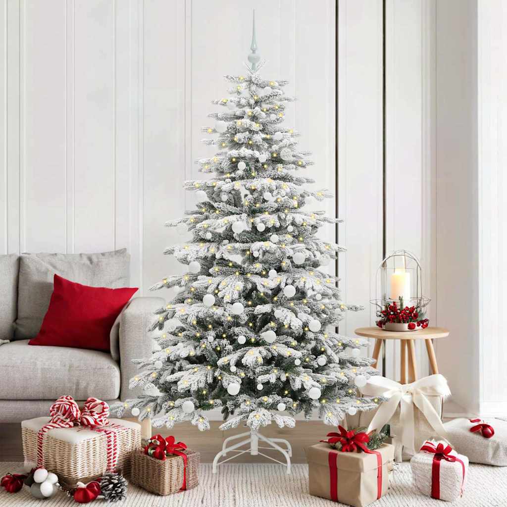 JUNG Vida Künstlicher klappbarer Weihnachtsbaum Weiß 180 cm PE und PVC