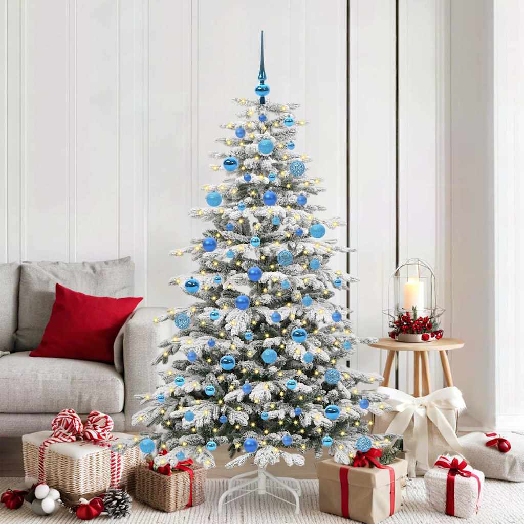 JUNG Vida Künstlicher klappbarer Weihnachtsbaum Weiß 180 cm PE und PVC