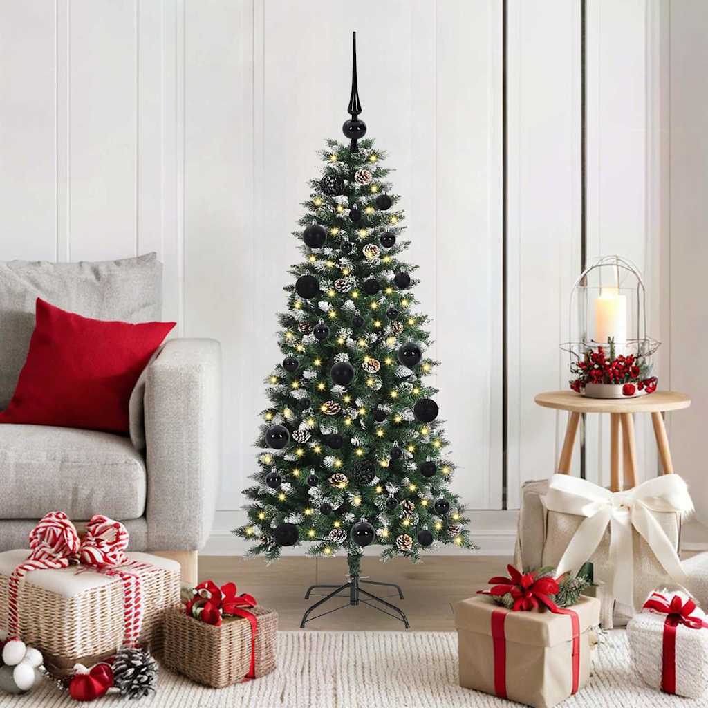 JUNG Vida Künstlicher Weihnachtsbaum mit 150 LEDs mit Ständer Grün 120 cm