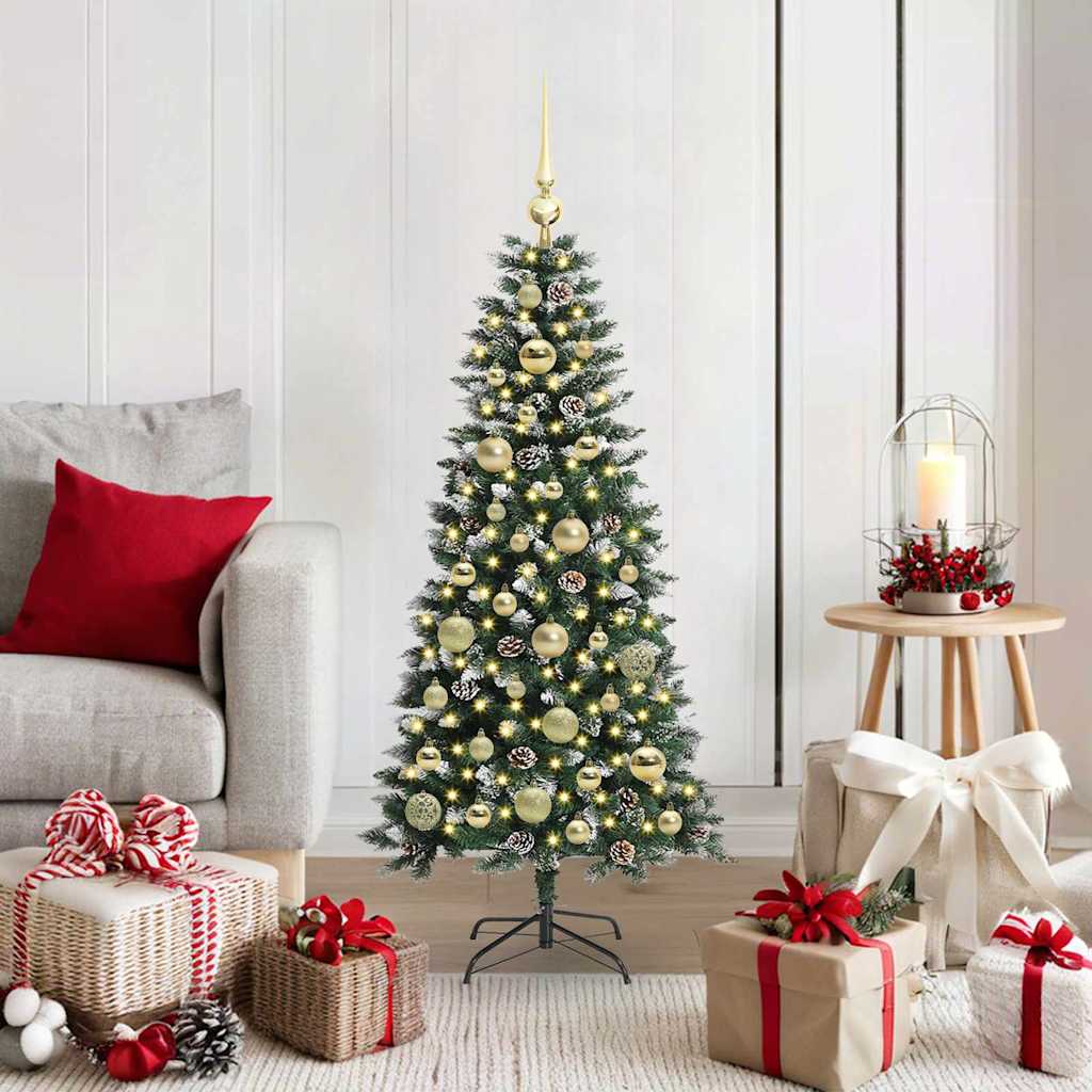 JUNG Vida Künstlicher Weihnachtsbaum mit 150 LEDs mit Ständer Grün 120 cm