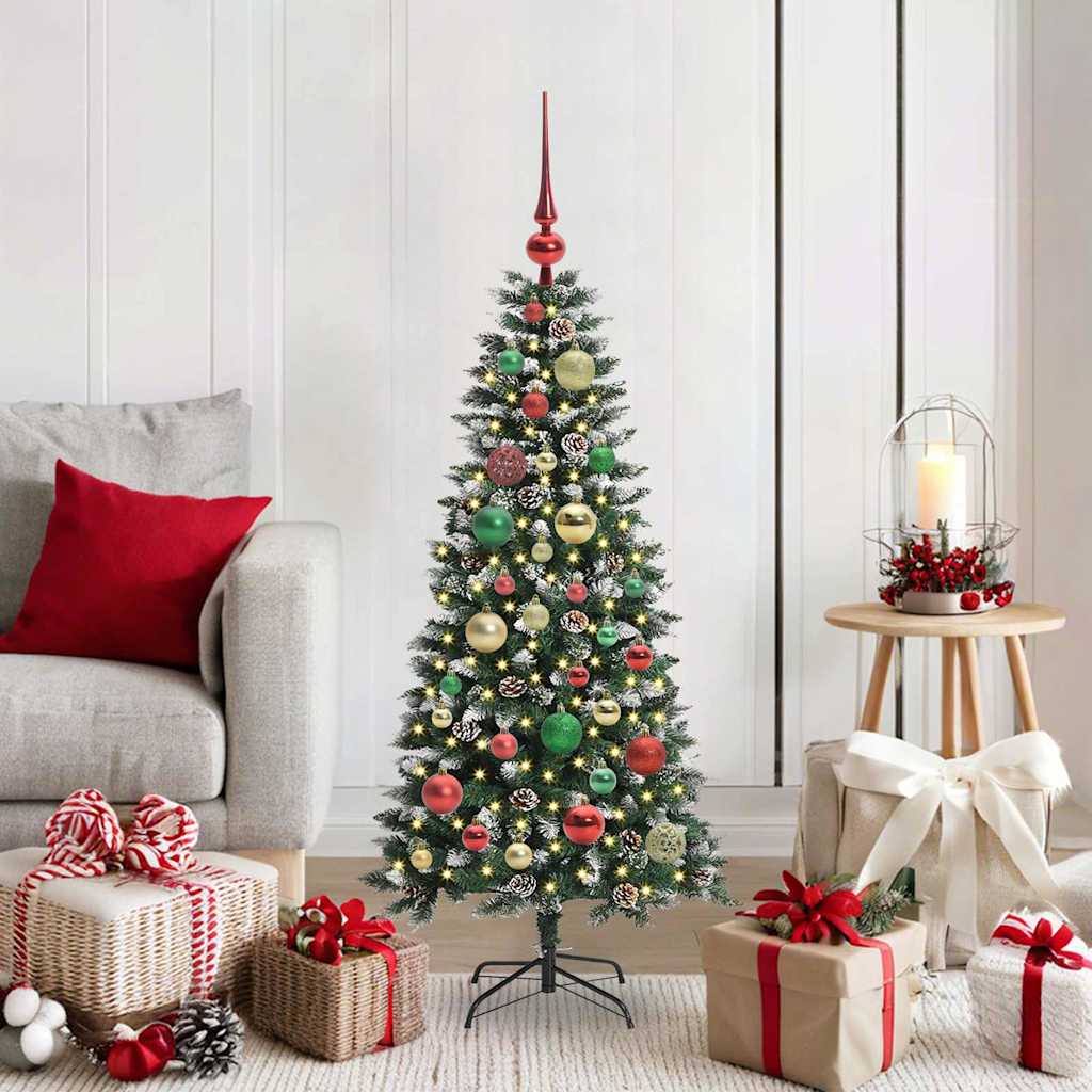 JUNG Vida Künstlicher Weihnachtsbaum mit 150 LEDs mit Ständer Grün 120 cm