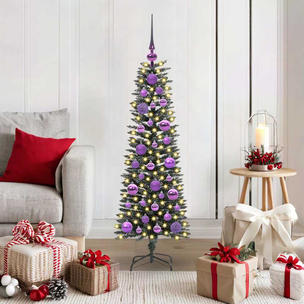 JUNG Vida Künstlicher Weihnachtsbaum mit 150 LEDs mit Ständer Grün 120 cm