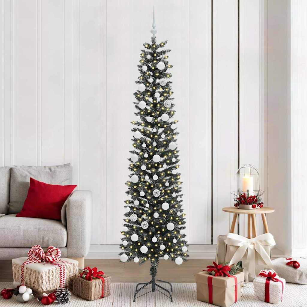 JUNG Vida Künstlicher Weihnachtsbaum mit 300 LEDs mit Ständer Grün 210 cm