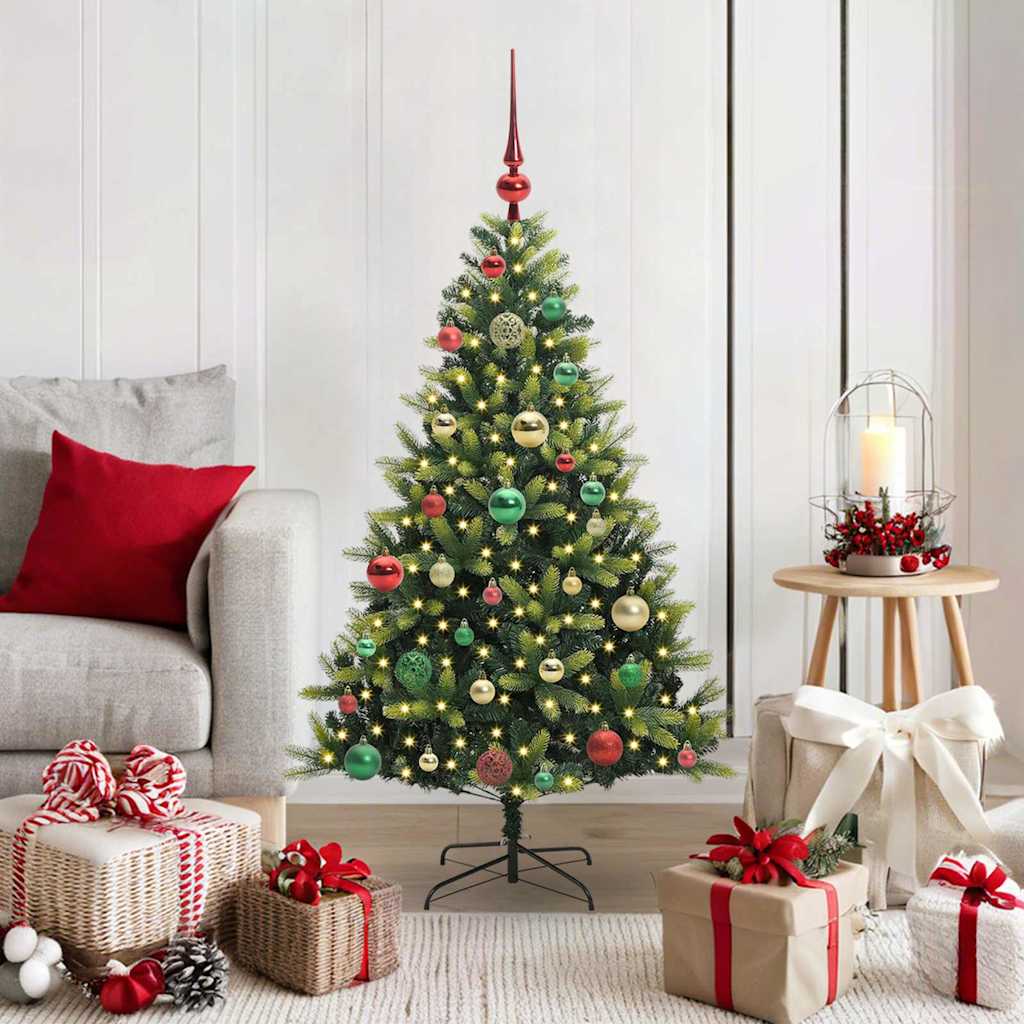 JUNG Vida Künstlicher geflammter Weihnachtsbaum 150 LEDs Grün 120 cm