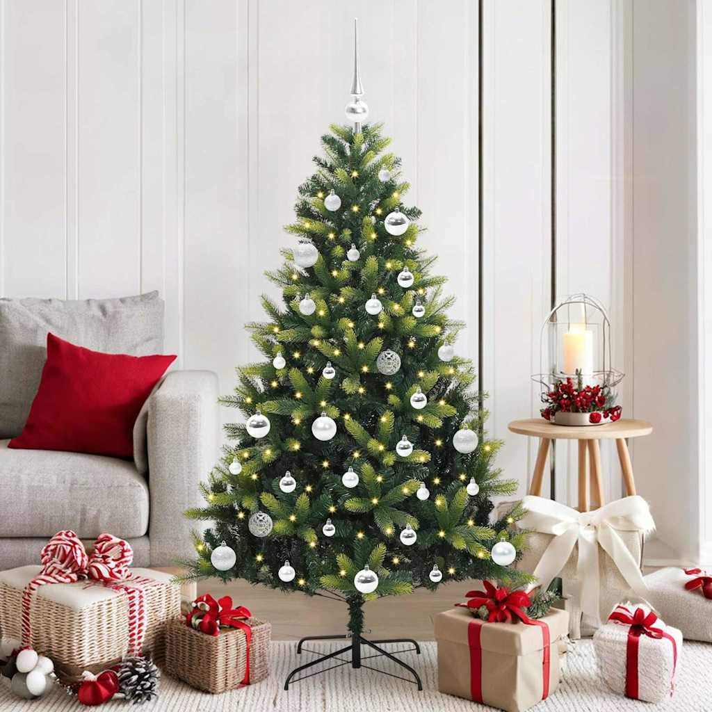JUNG Vida Künstlicher geflammter Weihnachtsbaum 150 LEDs Grün 150 cm