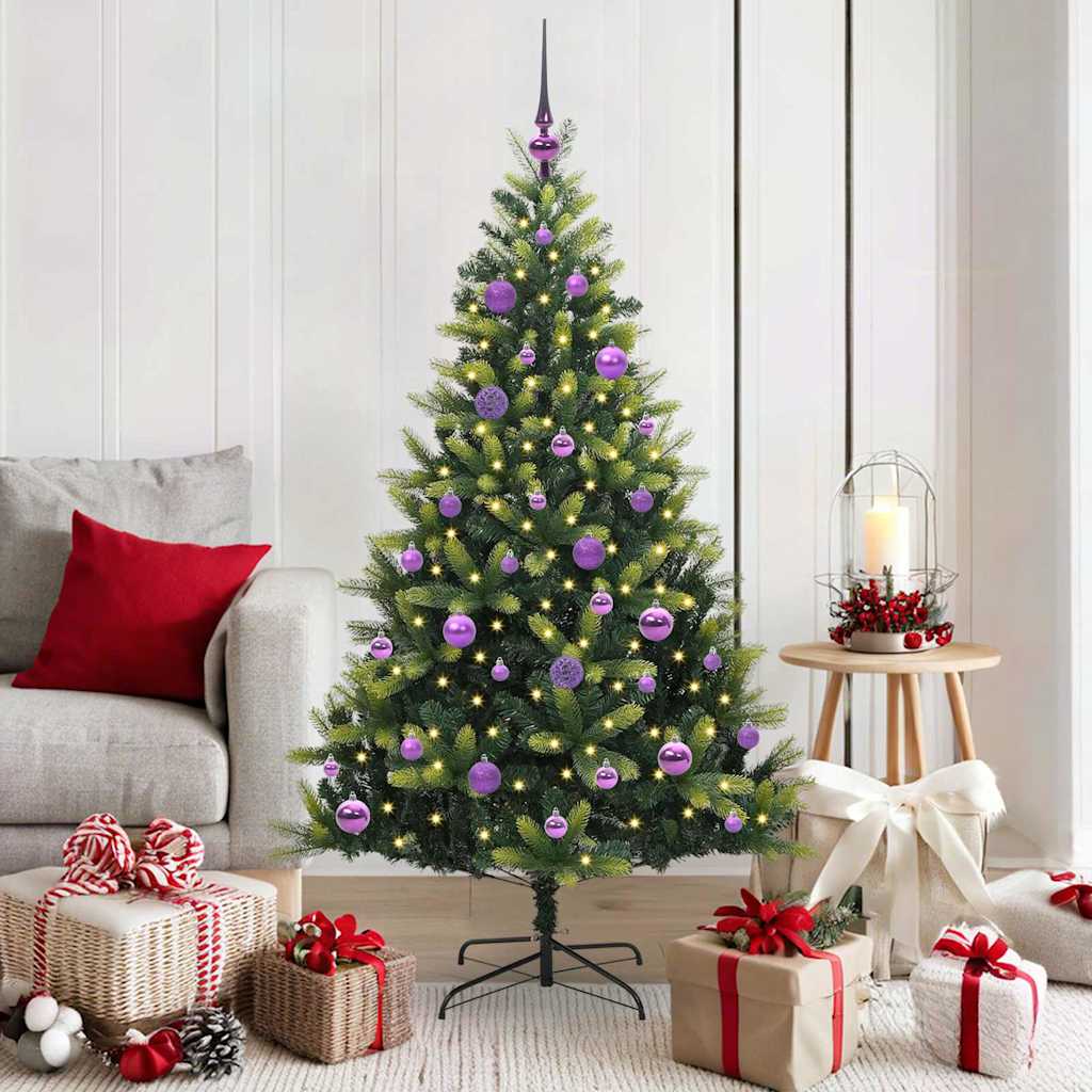 JUNG Vida Künstlicher geflammter Weihnachtsbaum 150 LEDs Grün 150 cm