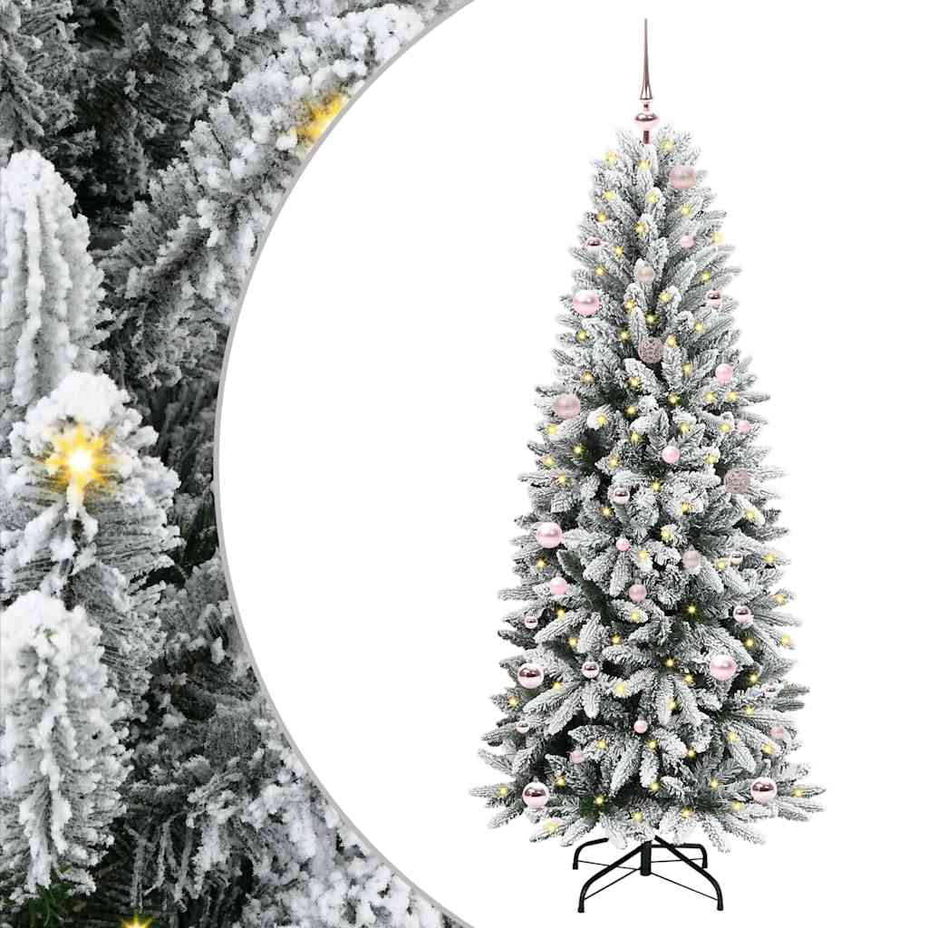 JUNG Vida Künstlicher Weihnachtsbaum mit 150 LEDs mit Ständer Weiß 150 cm