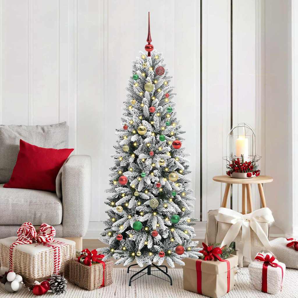 JUNG Vida Künstlicher Weihnachtsbaum mit 150 LEDs mit Ständer Weiß 150 cm