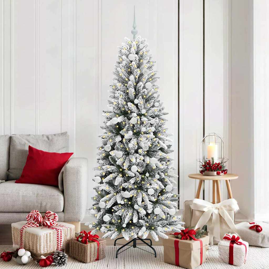 JUNG Vida Künstlicher Weihnachtsbaum mit 300 LEDs mit Ständer Weiß 180 cm