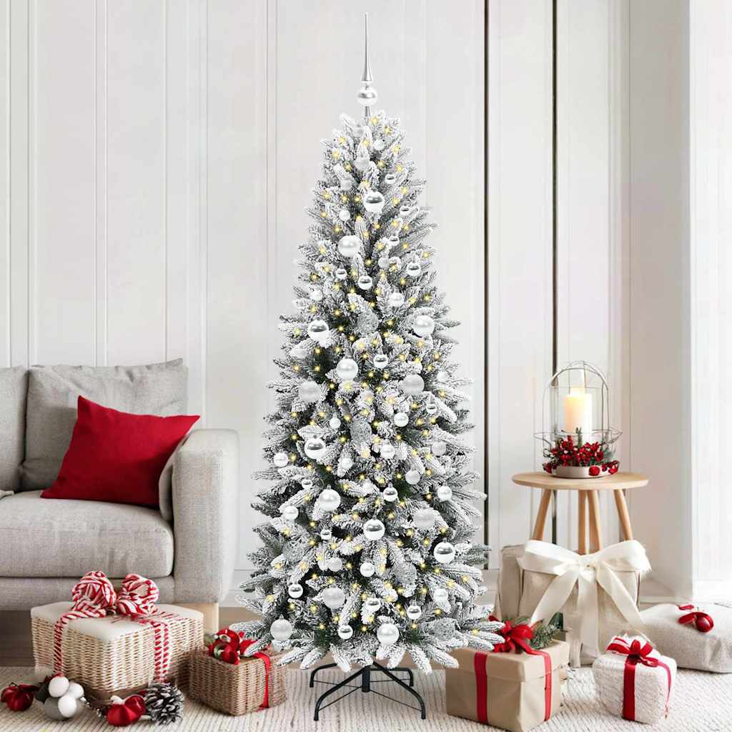 JUNG Vida Künstlicher Weihnachtsbaum mit 300 LEDs mit Ständer Weiß 180 cm