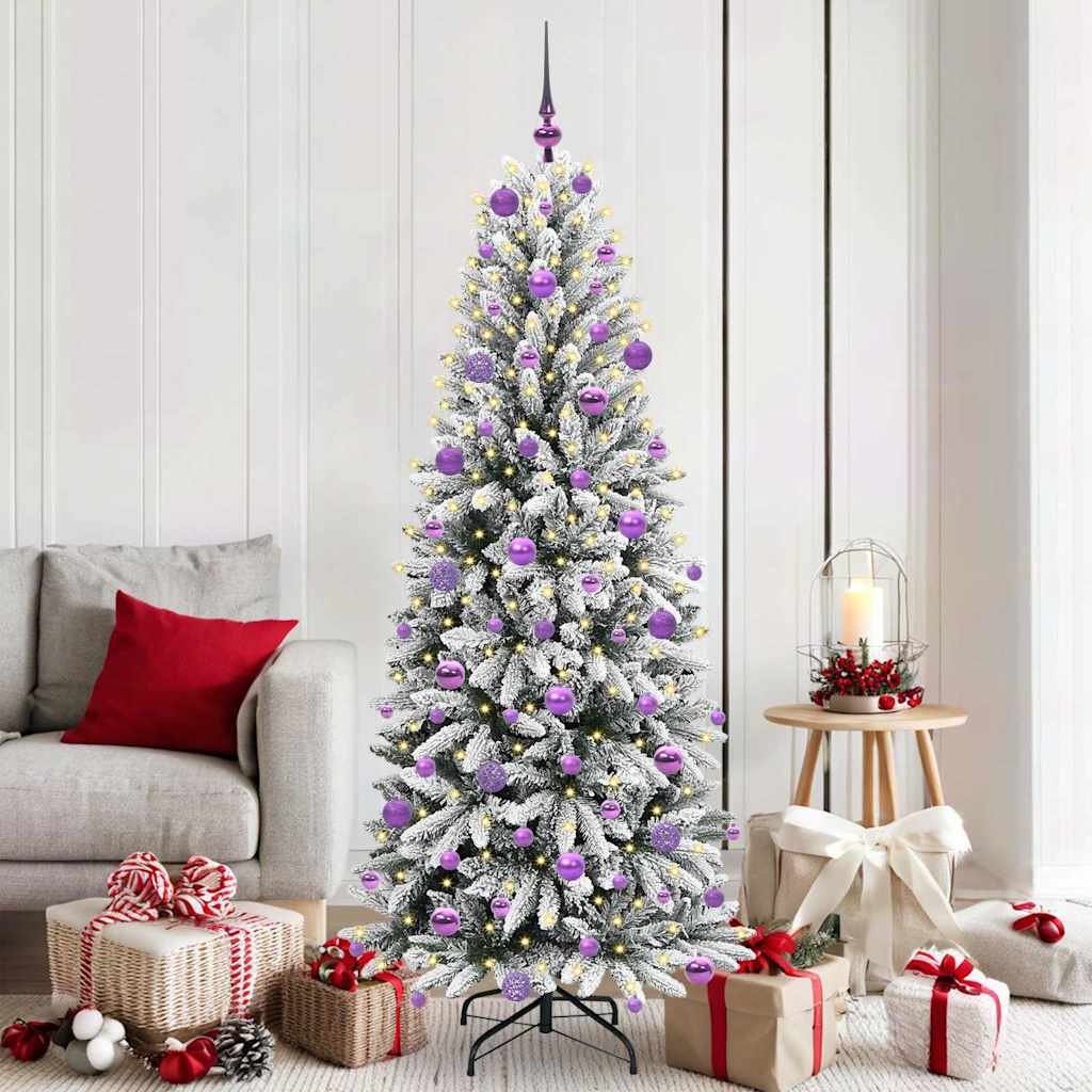 JUNG Vida Künstlicher Weihnachtsbaum mit 300 LEDs mit Ständer Weiß 180 cm