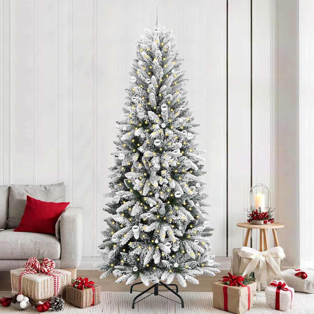 JUNG Vida Künstlicher Weihnachtsbaum mit 300 LEDs mit Ständer Weiß 240 cm
