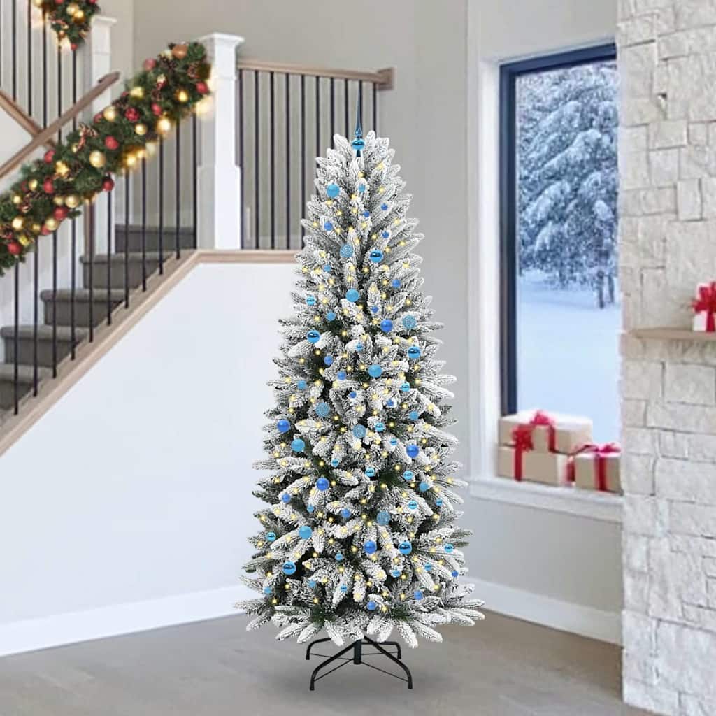 JUNG Vida Künstlicher Weihnachtsbaum mit 300 LEDs mit Ständer Weiß 240 cm