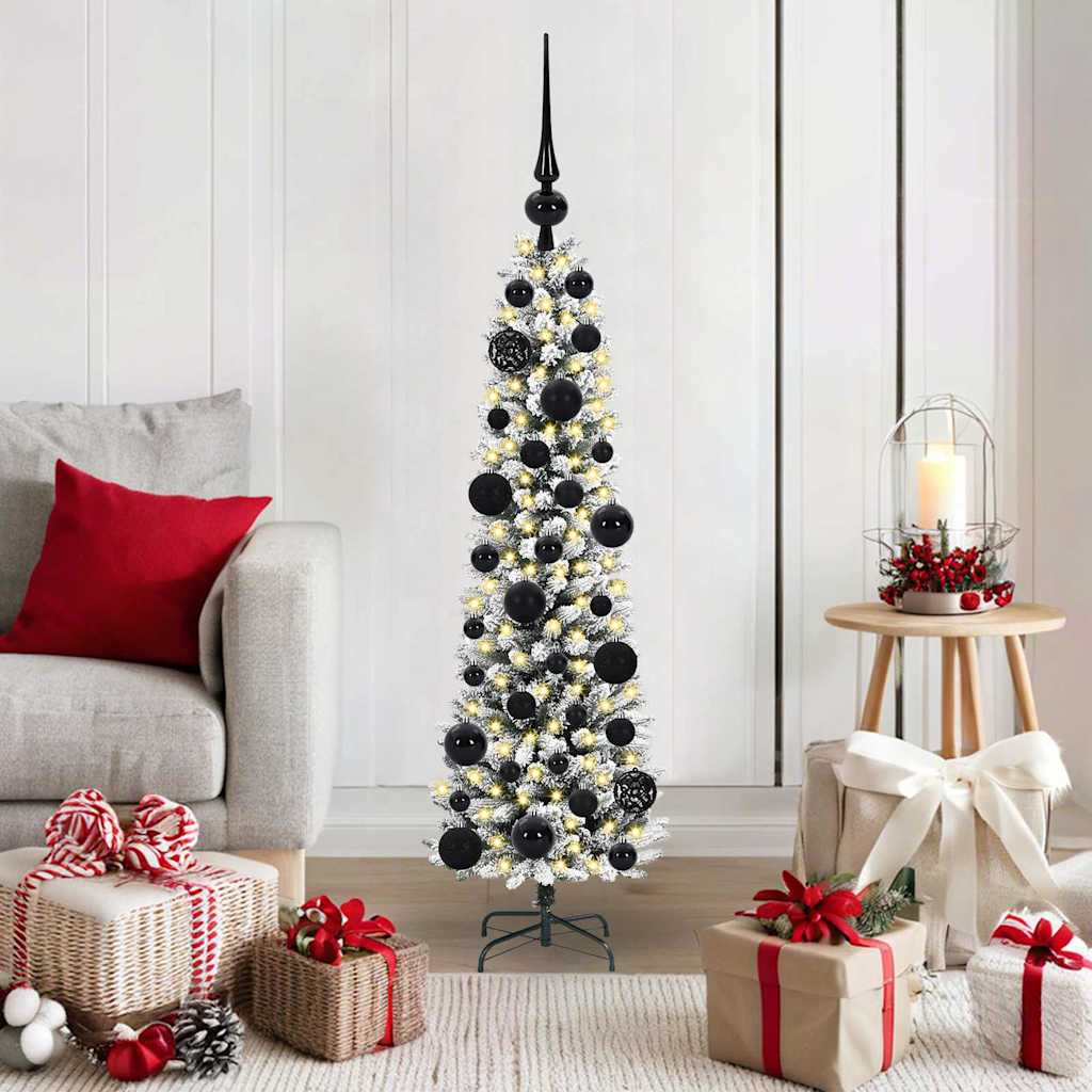 JUNG Vida Künstlicher Weihnachtsbaum mit 150 LEDs mit Ständer Weiß 120 cm