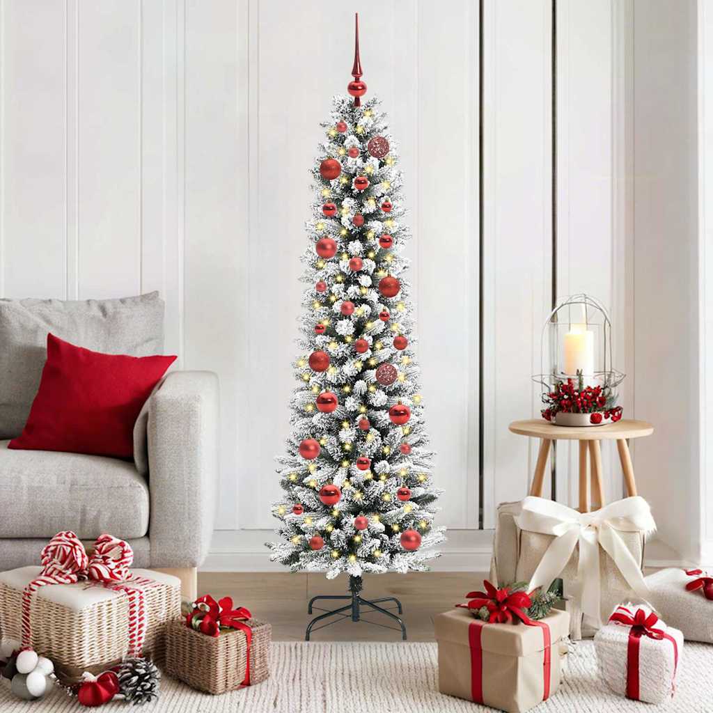 JUNG Vida Künstlicher Weihnachtsbaum mit 150 LEDs mit Ständer Weiß 150 cm