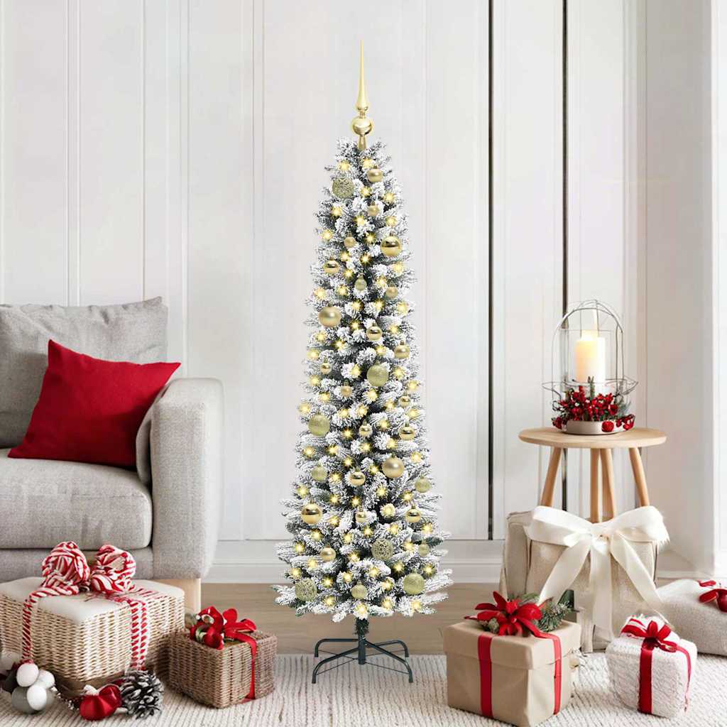 JUNG Vida Künstlicher Weihnachtsbaum mit 150 LEDs mit Ständer Weiß 150 cm