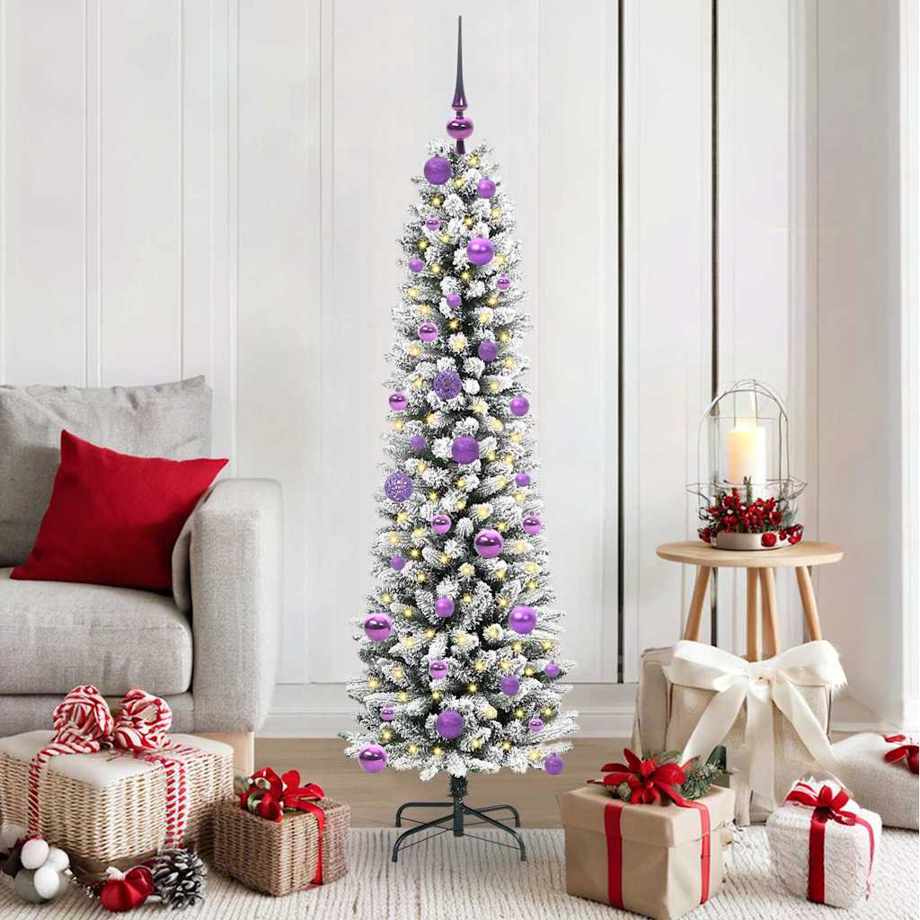 JUNG Vida Künstlicher Weihnachtsbaum mit 150 LEDs mit Ständer Weiß 150 cm