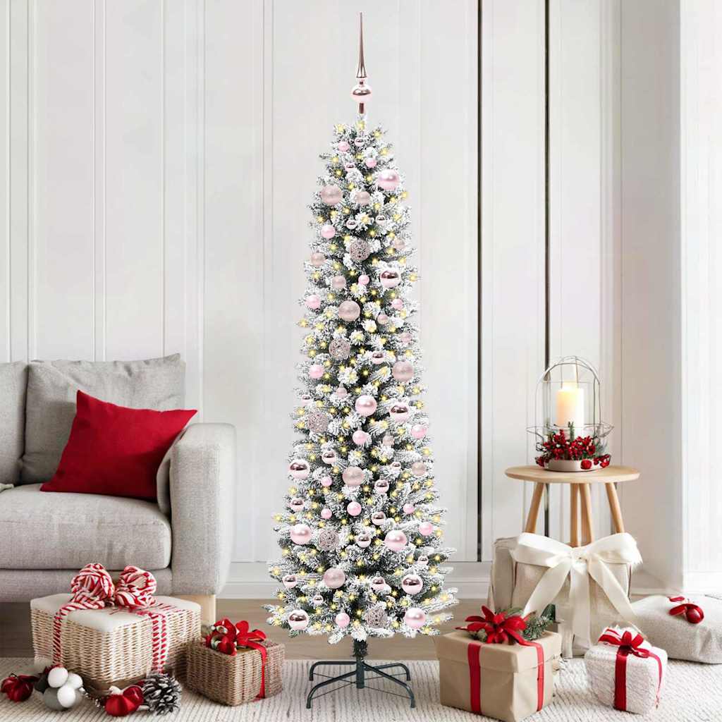 JUNG Vida Künstlicher Weihnachtsbaum mit 300 LEDs mit Ständer Weiß 180 cm