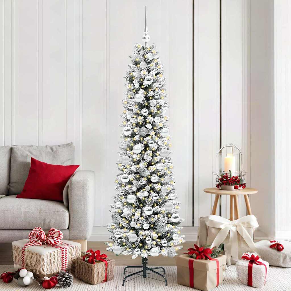JUNG Vida Künstlicher Weihnachtsbaum mit 300 LEDs mit Ständer Weiß 180 cm