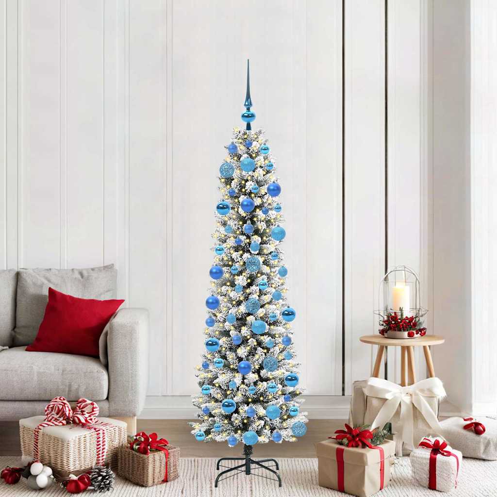 JUNG Vida Künstlicher Weihnachtsbaum mit 300 LEDs mit Ständer Weiß 180 cm
