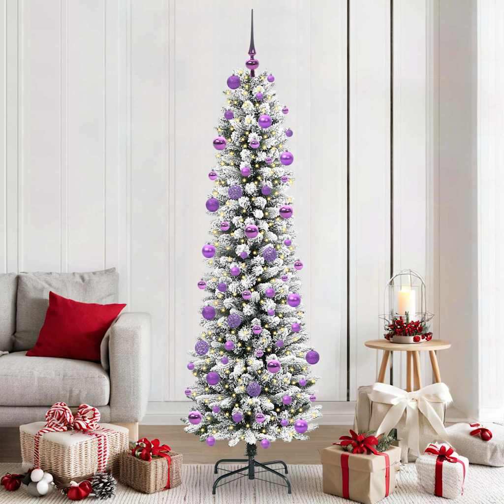 JUNG Vida Künstlicher Weihnachtsbaum mit 300 LEDs mit Ständer Weiß 210 cm