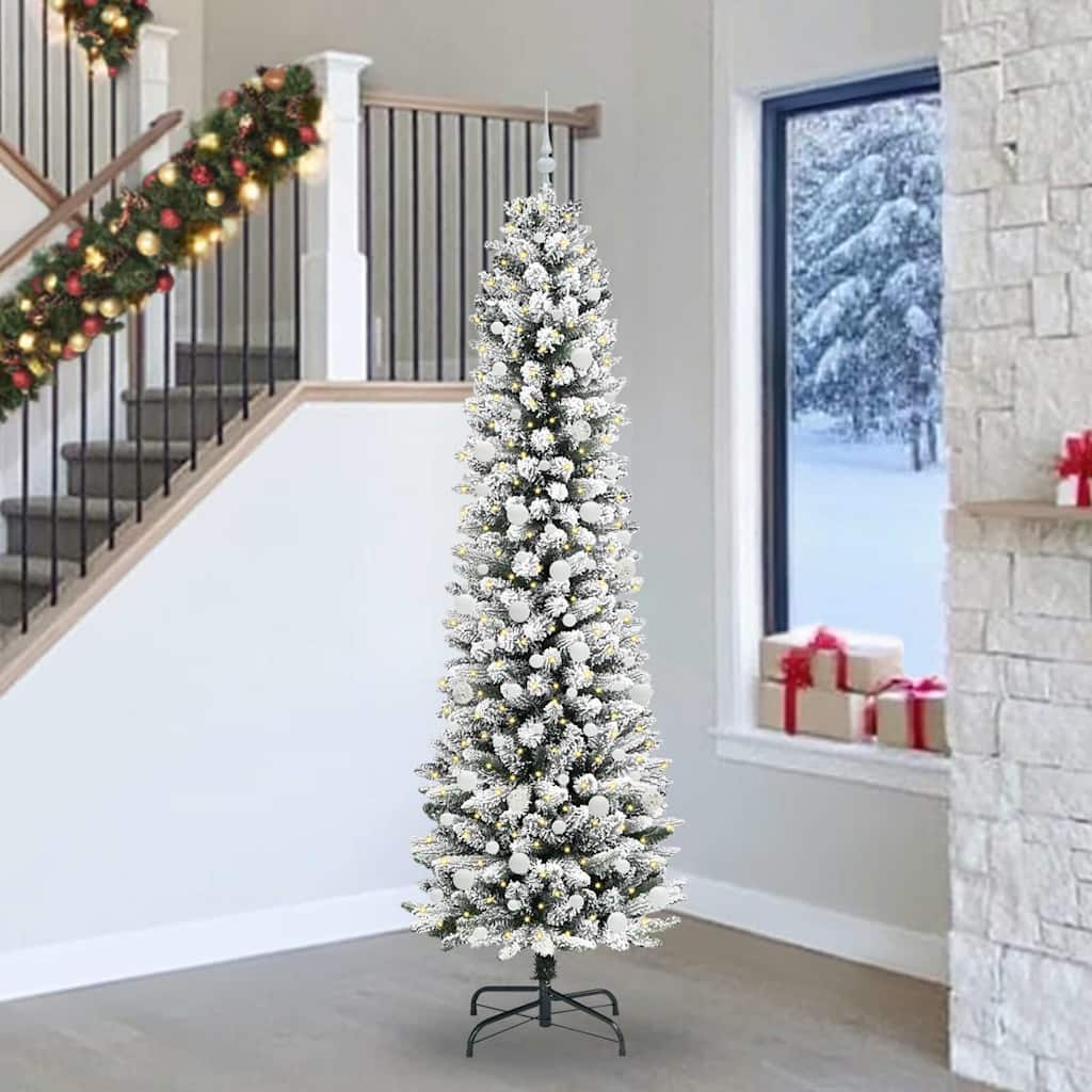 JUNG Vida Künstlicher Weihnachtsbaum mit 300 LEDs mit Ständer Weiß 240 cm