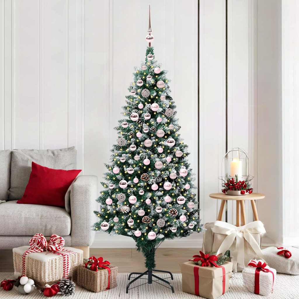 JUNG Vida Künstlicher Weihnachtsbaum mit 300 LEDs mit Ständer Grün 180 cm